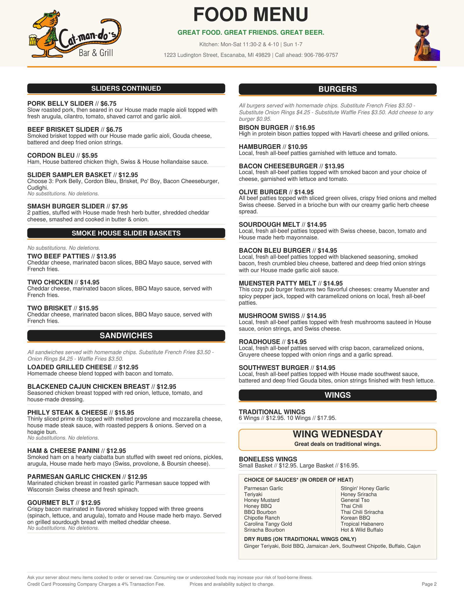 Cat-Man-Do's Food Menu Page 2
